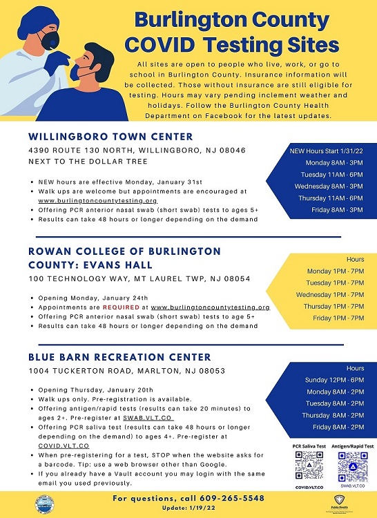 COVID 19 Testing Information Delanco Township New Jersey